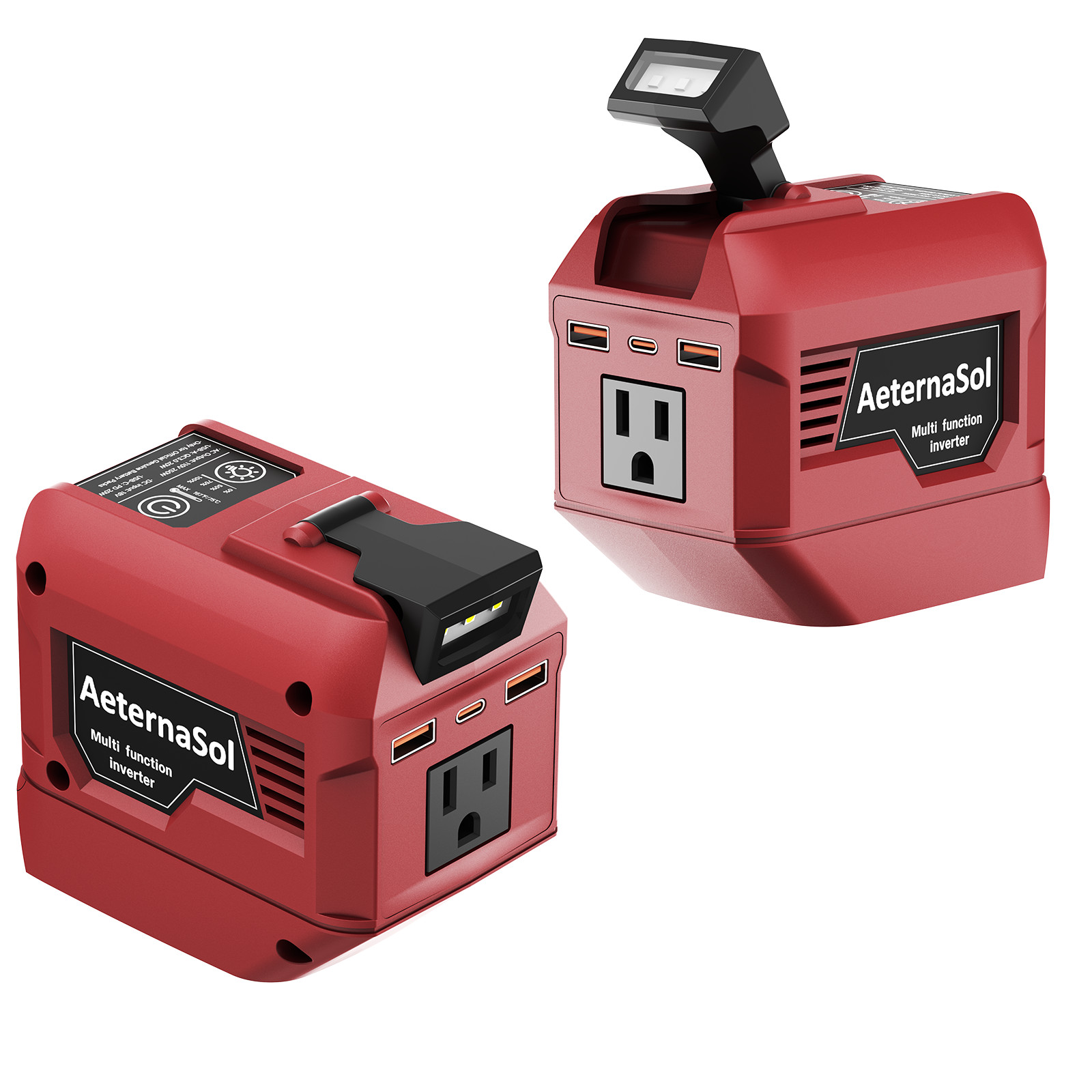 2-Pack 250W Power Inverter for Milwaukee M18 18V Battery AC Outlet 3 USB Ports