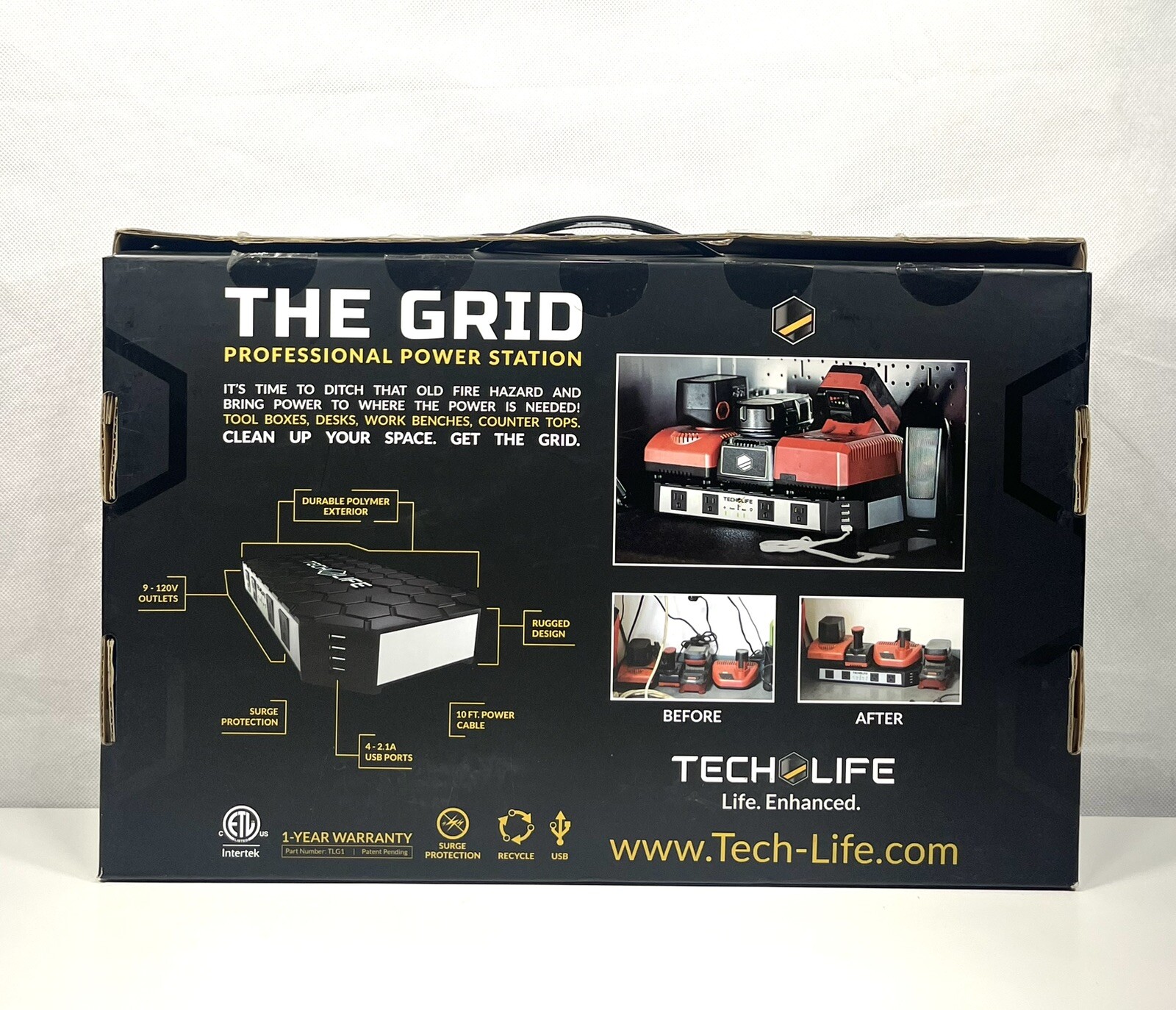 Tech-Life Power Station With nine 100-volt power outlets & four 2.1 amp USB port