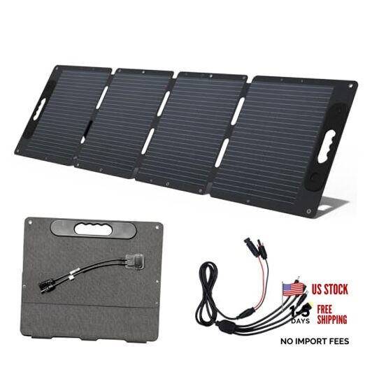 Portable Solar Panel 120W for Power Station, Foldable Solar Charger, Dark Gray