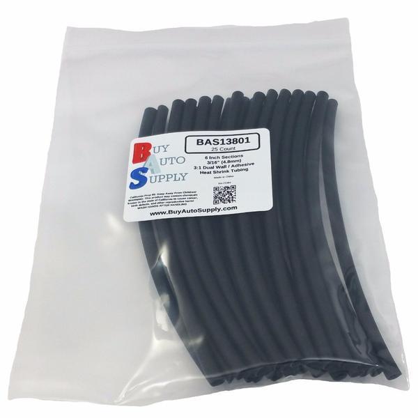 3:1 Heat Shrink Tubing Dual Wall Adhesive Lined 3/16″ – 6″ Sections -Black & Red