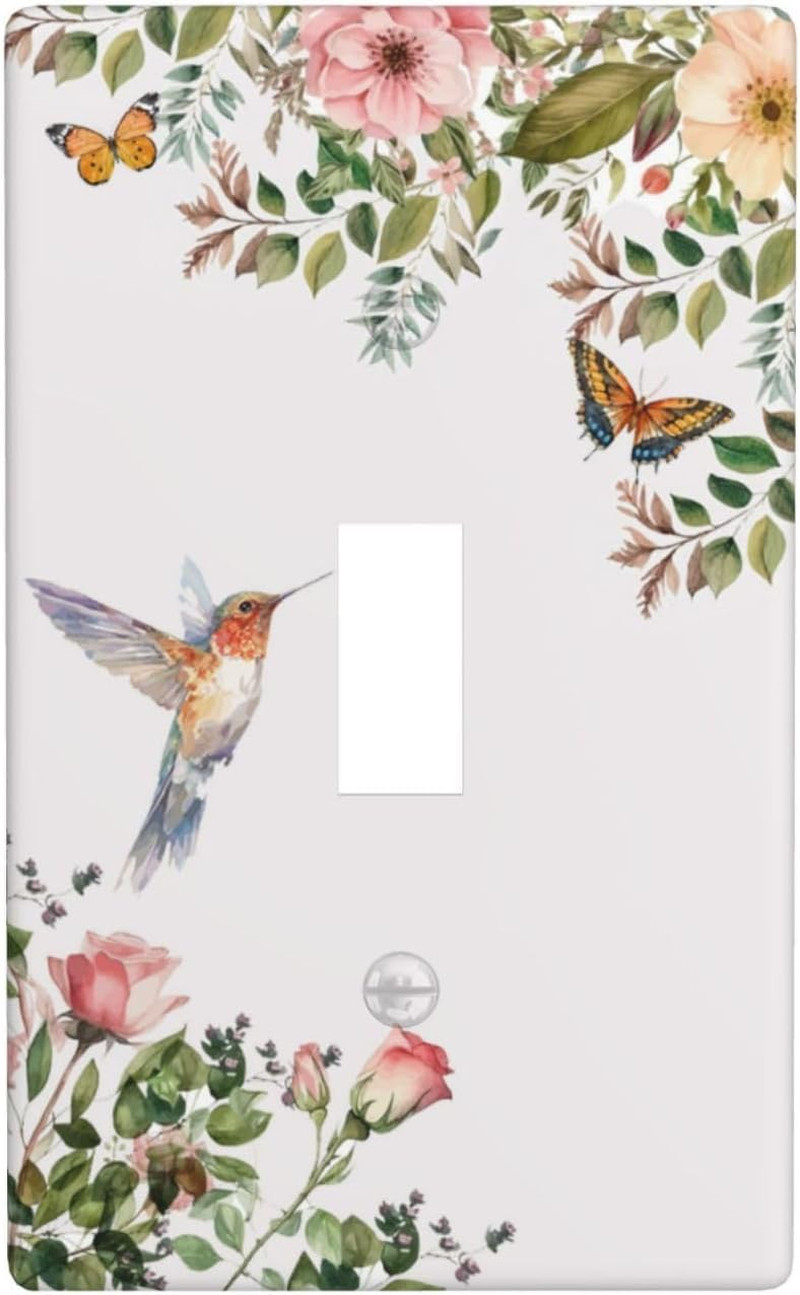 Bird Floral Green Leaves Hummingbird Single Toggle Light Switch Plates Outlet Co