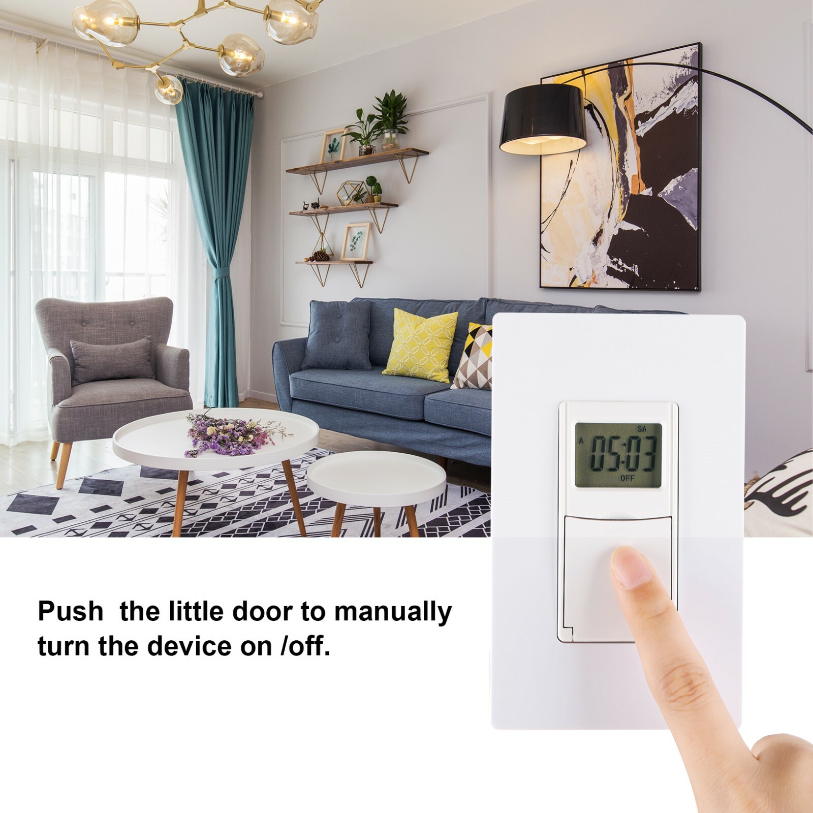 DEWENWILS Indoor in Wall Timer Switch for Lights,Fans,7 Day 7 ON/Off Settings