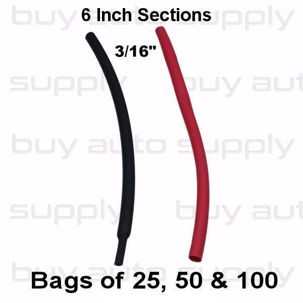 3:1 Heat Shrink Tubing Dual Wall Adhesive Lined 3/16″ – 6″ Sections -Black & Red