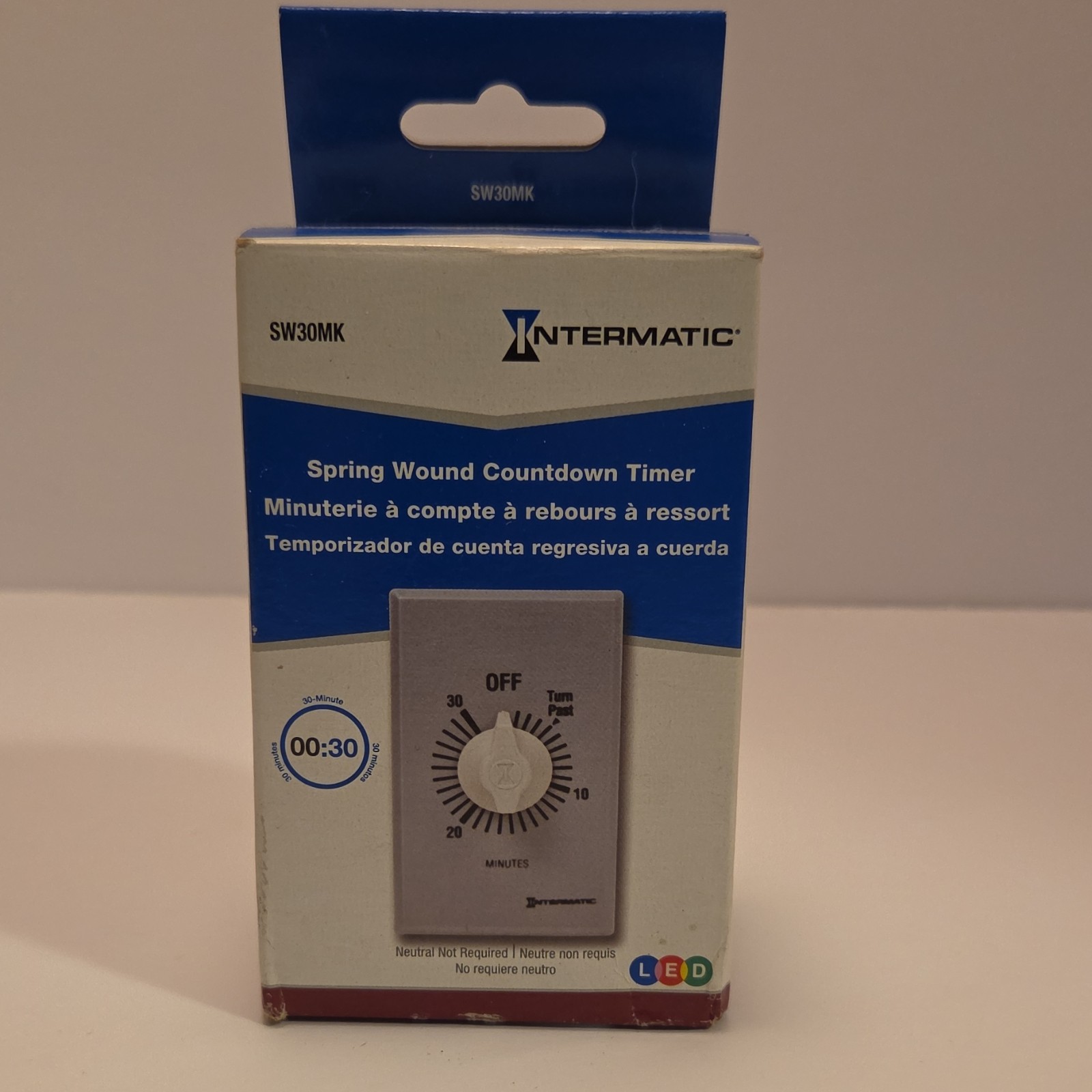 Intermatic SW30MK 30-Min Timer Wall Switch Rotary Knob 125-277V Silver