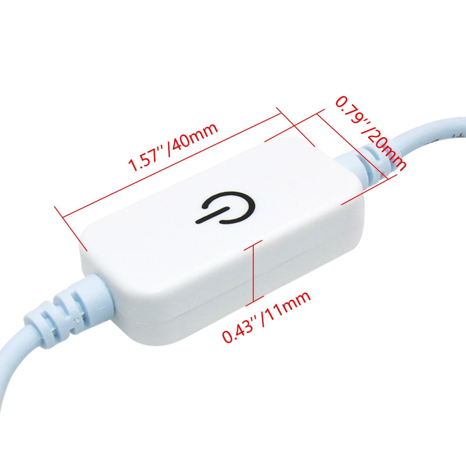LED Touch Inline Dimmer Switch 2 PCS DC 5V 3A Controller for Strip Light