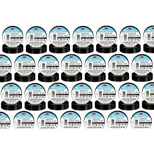 100 of 3M Temflex 1700 165 Black 3/4″ x 60′ General Use Vinyl Electrical Tape