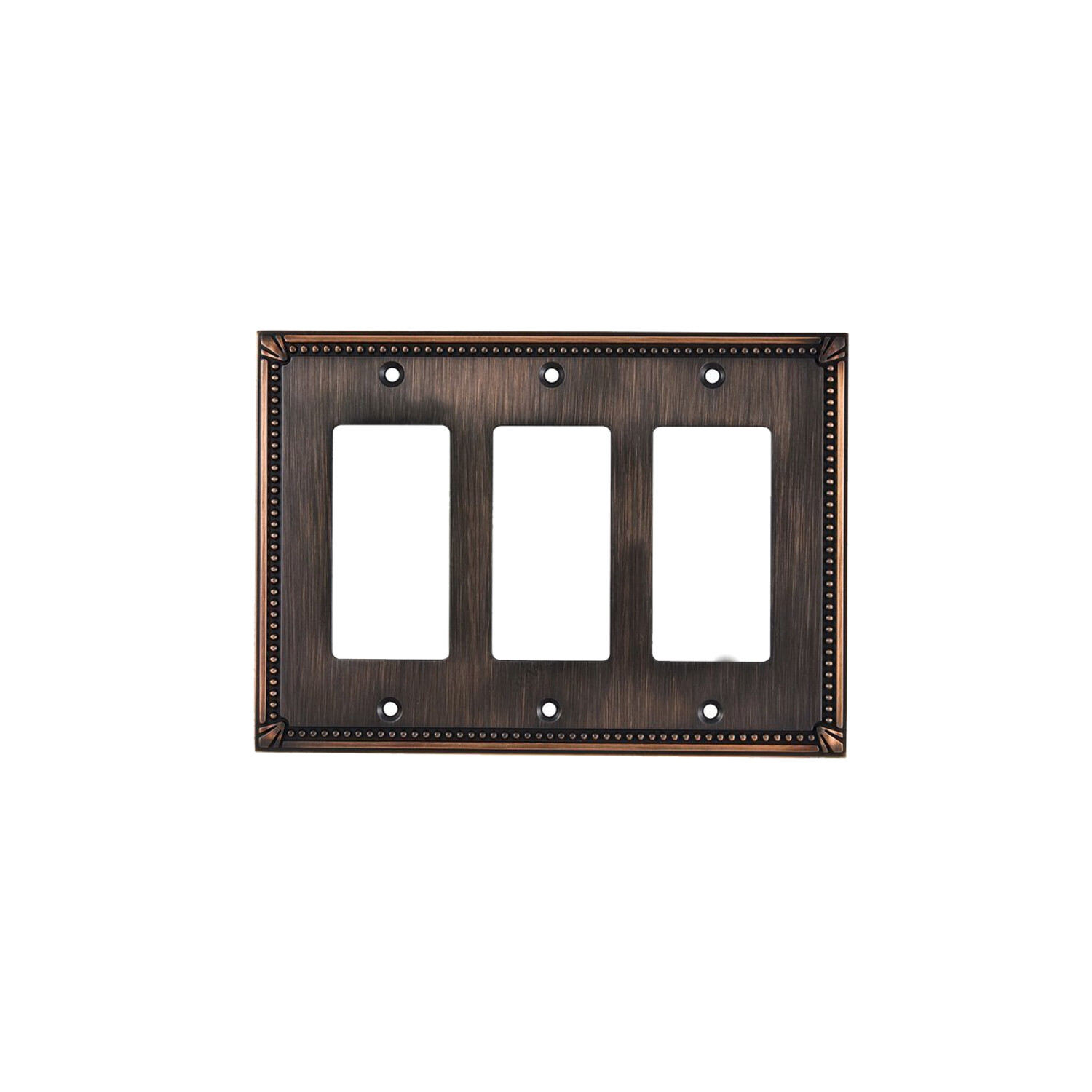 Wall Light Switch Plate Rocker Cover Tradition Brushed Oil-Rubbed Bronze 3 Gang