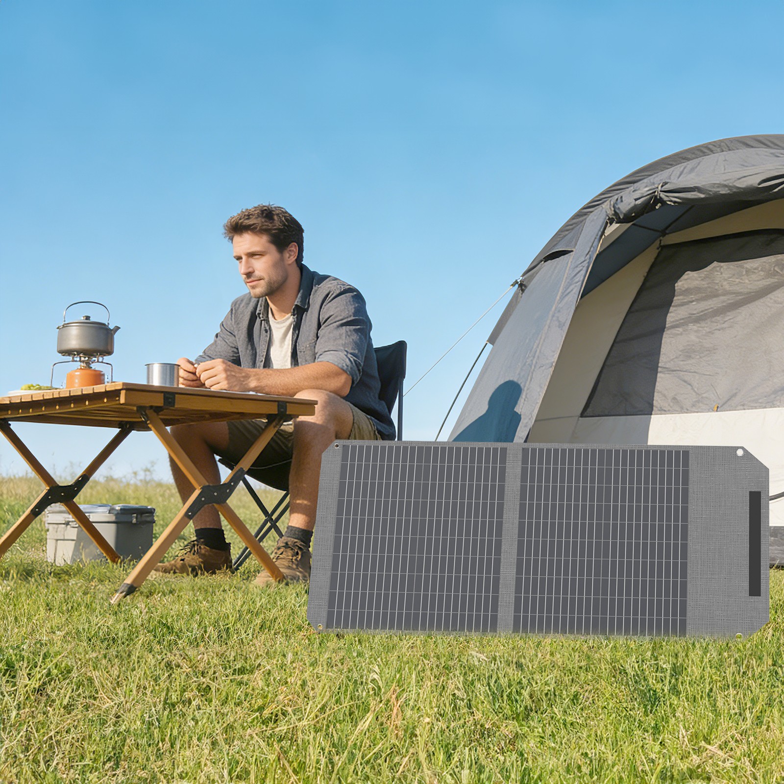 Mhpowos 100w solar panel Portable for Camper Camping outdoor Hiking solarcharger