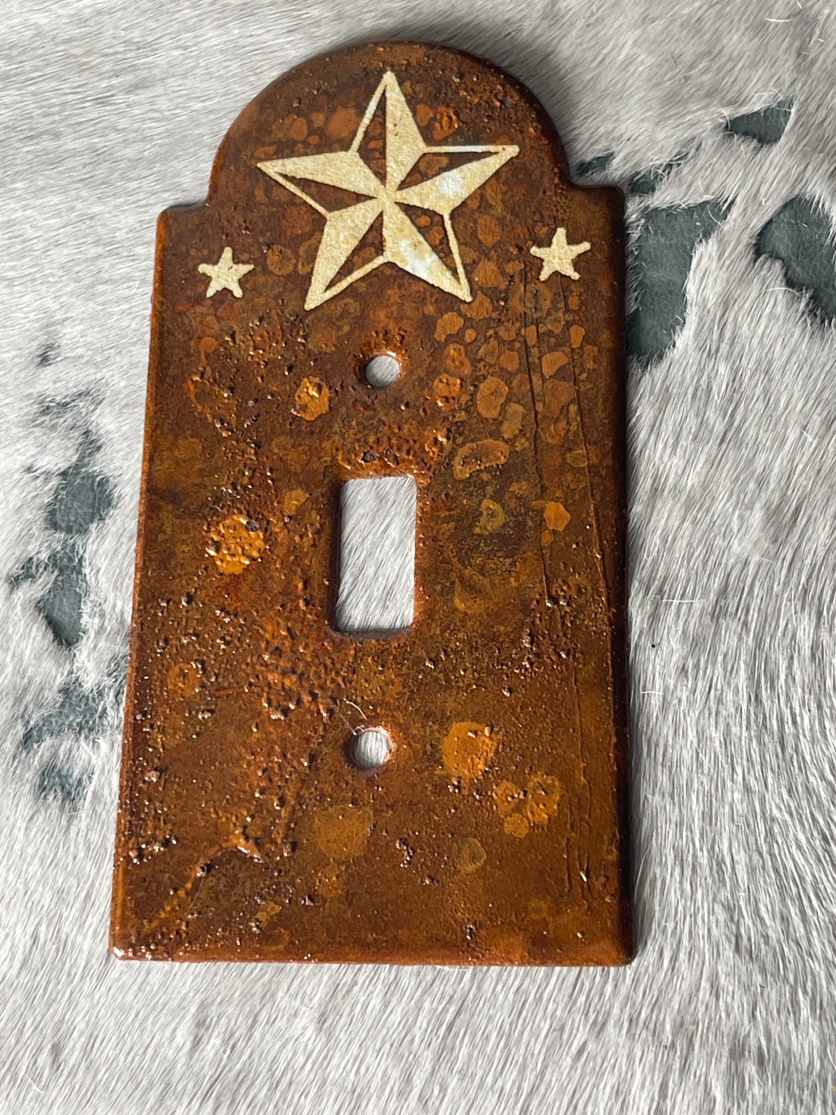 Western Light Switch Plate Cover 6 x 4.25 in TX Star Single Rust Brown No Screw