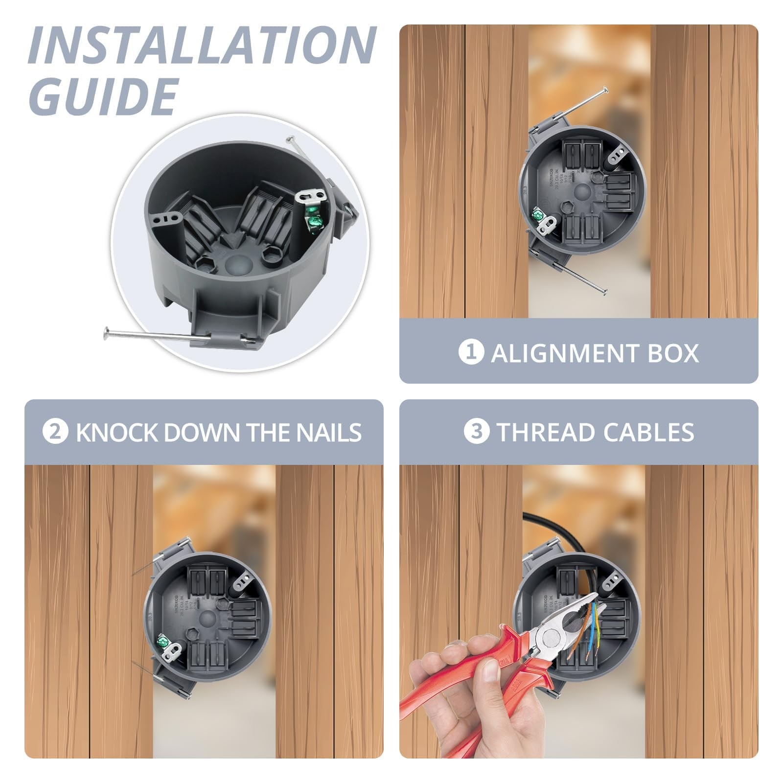Yqsiyu 12 Pack Round Ceiling Electrical 4 Dia Grounding Lug Screw 1 Gang Work