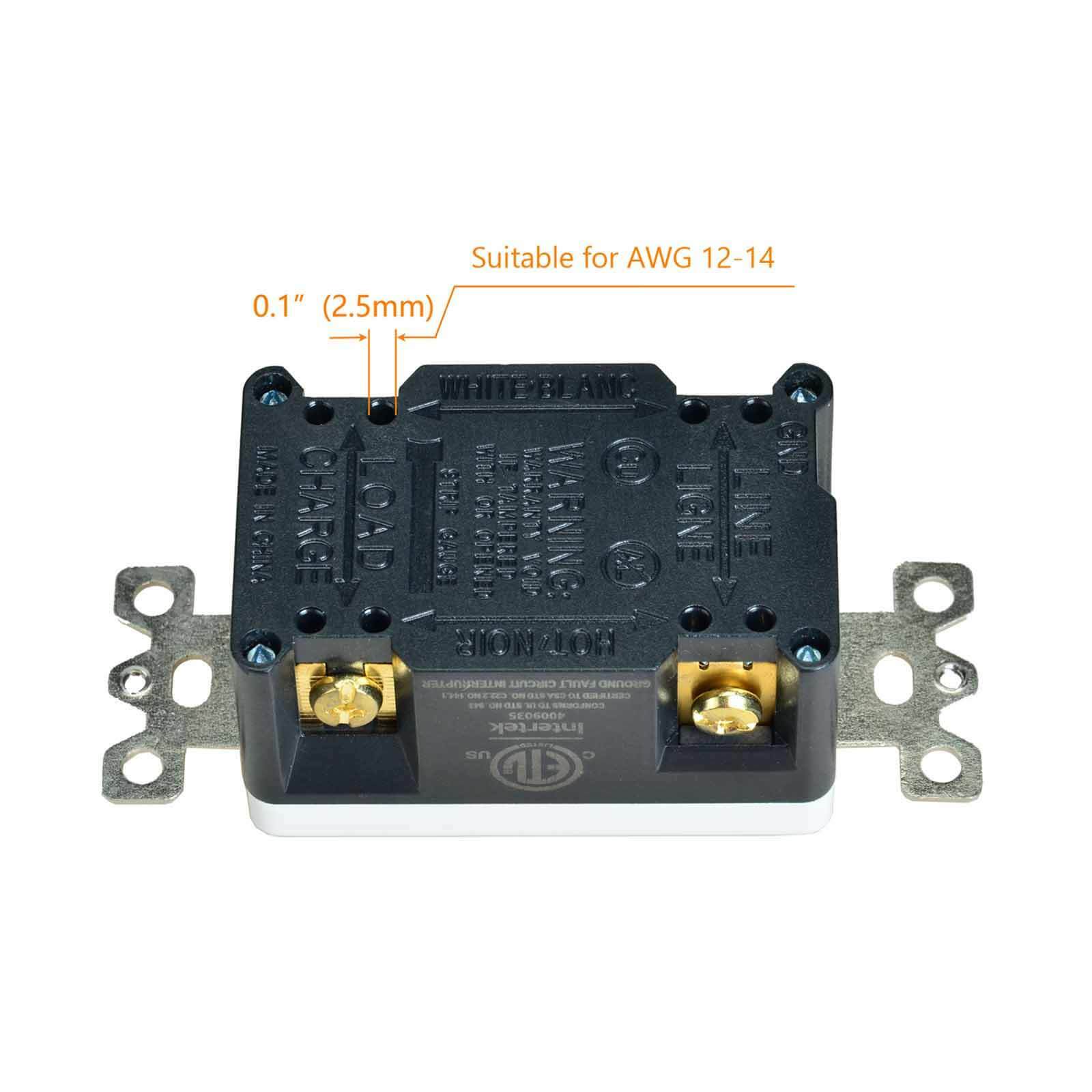 2PK 20A GFCI Outlet Receptacle Tamper Resistant ETL Listed GFI TR WR GFCI Black