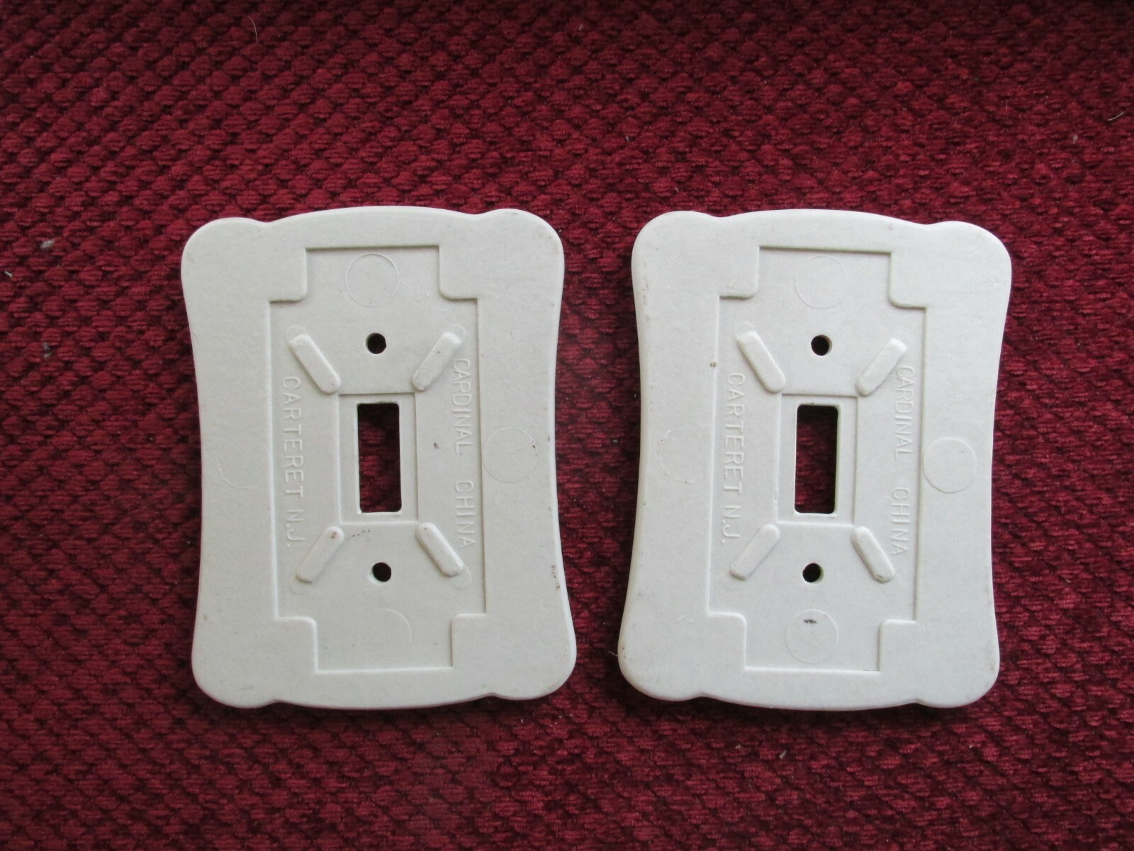 Vintage Hand Painted Floral Leaf Cardinal China Co. Light Switch Wall Plate 50’s