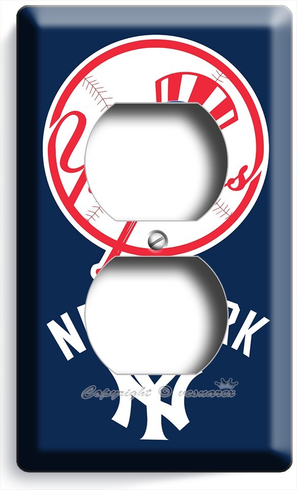 NEW YORK YANKEES BASEBALL TEAM OUTLET WALL PLATE MAN CAVE SPORT ROOM HOME DECOR