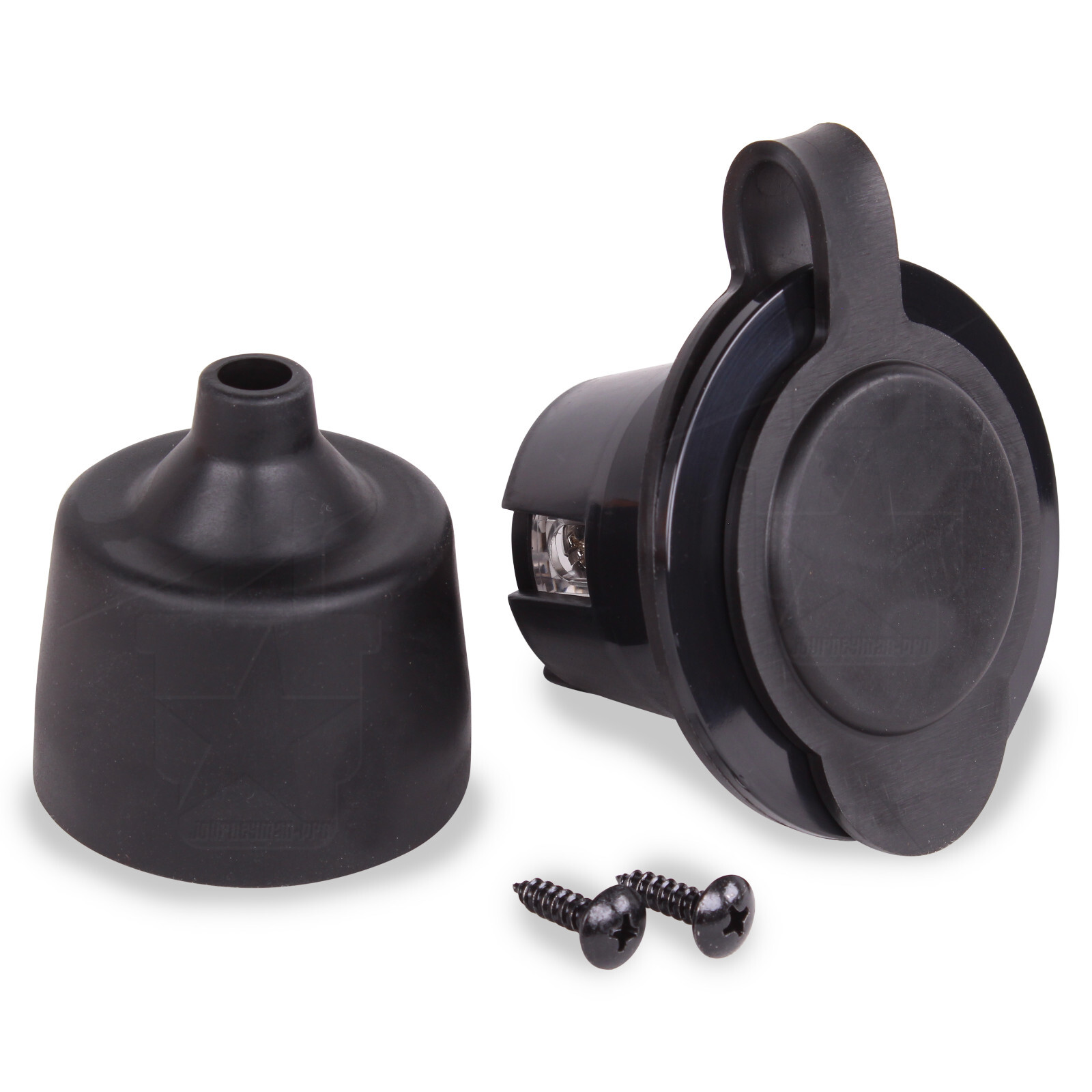 BLACK 125V 20A Flanged Outdoor Power Outlet Receptacle RV Boat 110V 5-20 5379