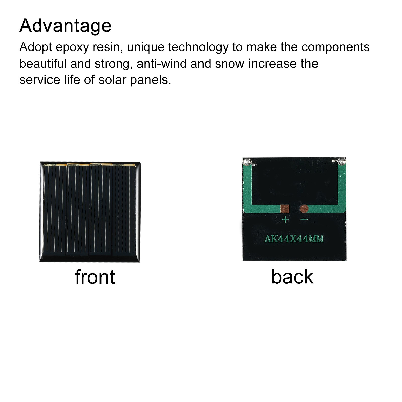 5Pcs Mini Solar Panel Cell 2V 110mA 0.22W 44mm x 44mm