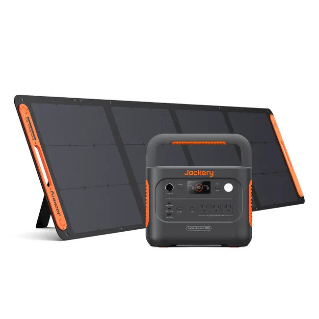 Jackery Explorer E1000V2 Solar Generator with SolarSaga 200W Solar Panel