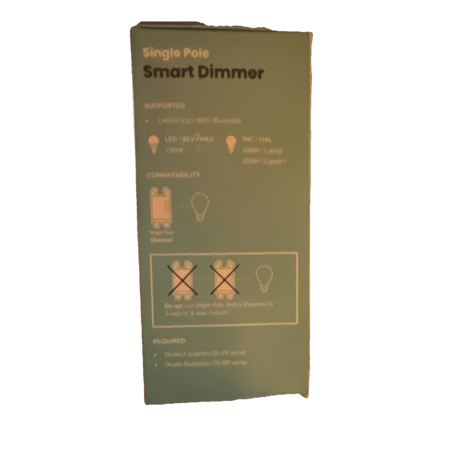Deako Single Pole Smart Dimmer Switch Wi-Fi/Bluetooth App Control 120V White