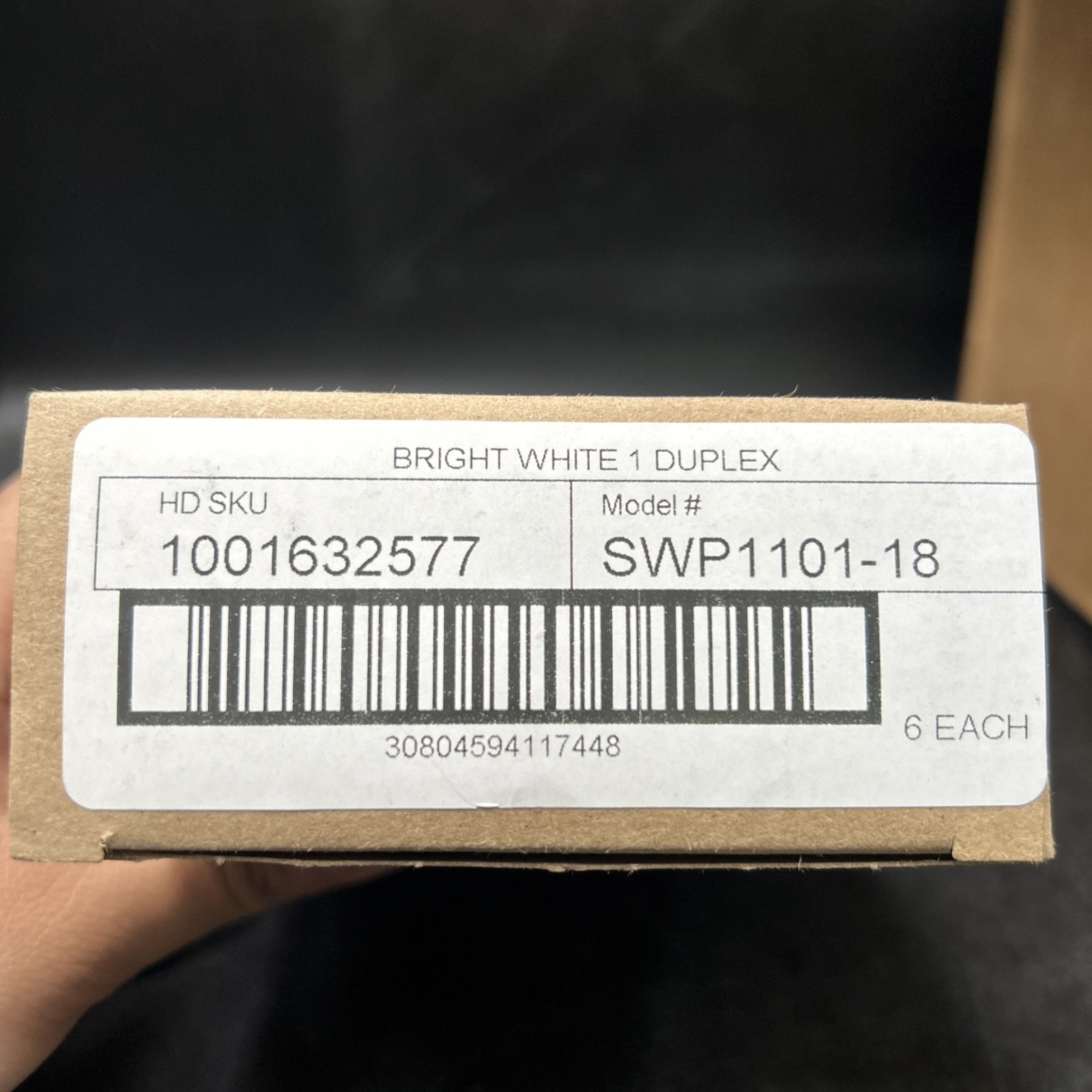 Pack Of 6 Hampton Bay Sovereign White Finish Duplex Wall Plate SWP1101-18