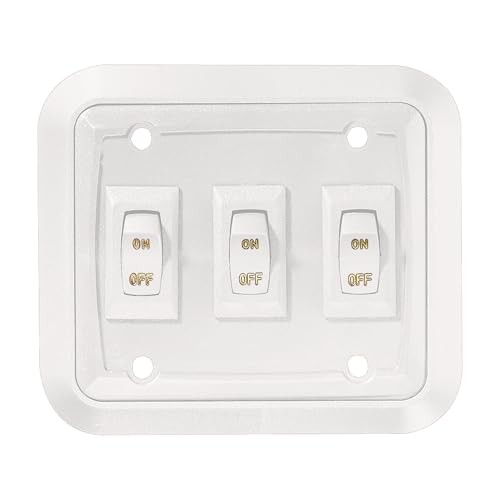 S661, Wall Plate Switch, Triple, White, 3.53″ x 4″, On/Off – SPST