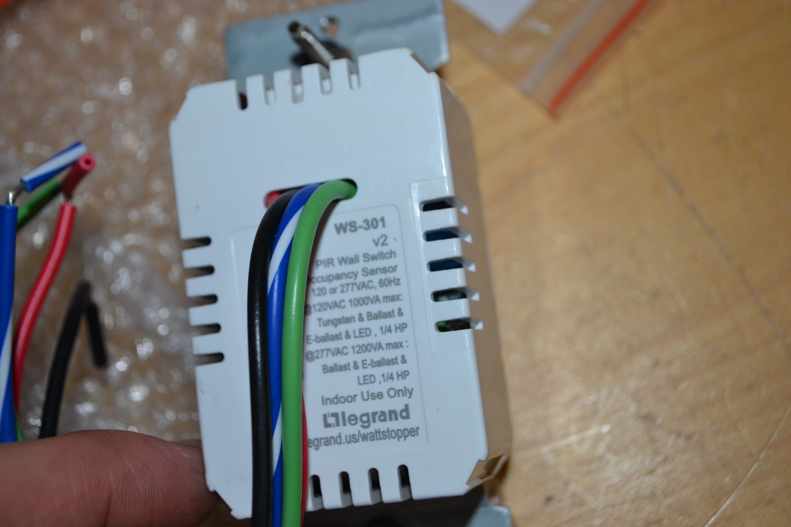 PIR Wall Switch Occupancy Sensor, 120/277V, Lt. Almond ~ WS-301-LA ~ Legrand