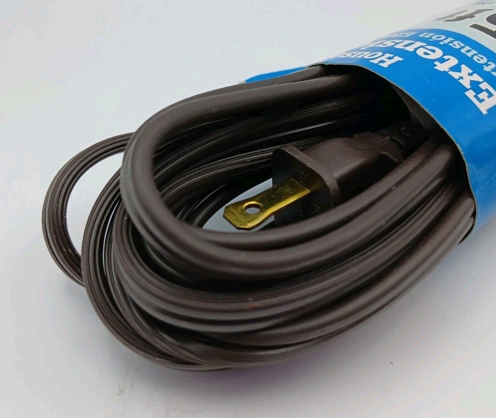 Intertek Walmart 15FT 16AWG 2 Prong Brown Indoor Extension Cord 13amp 125 Volts
