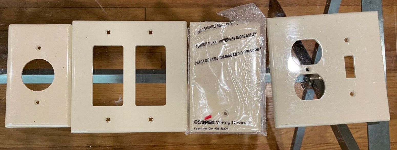 LOT OF (24) Smooth Electrical Trim Plate Covers ~ ABS/Plastic ~ Ivory