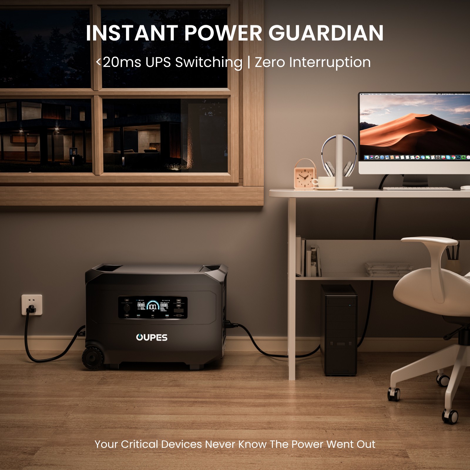 OUPES Guardian 6000 4608Wh Portable Power Station 6000W Solar Generator Home