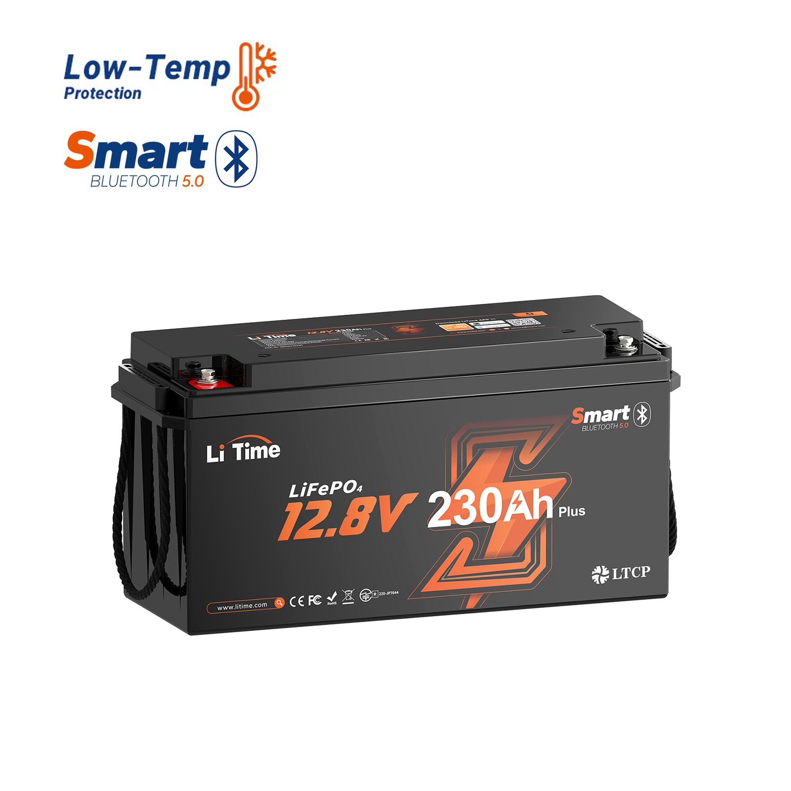 Refurbished LiTime 12V 230Ah Bluetooth Low Temp LiFePO4 Lithium Battery For RV