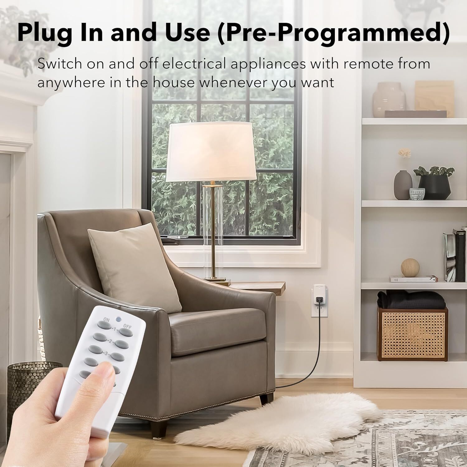BN-LINK Wireless Remote Control Outlet Switch Power Plug In for lights LED bulbs