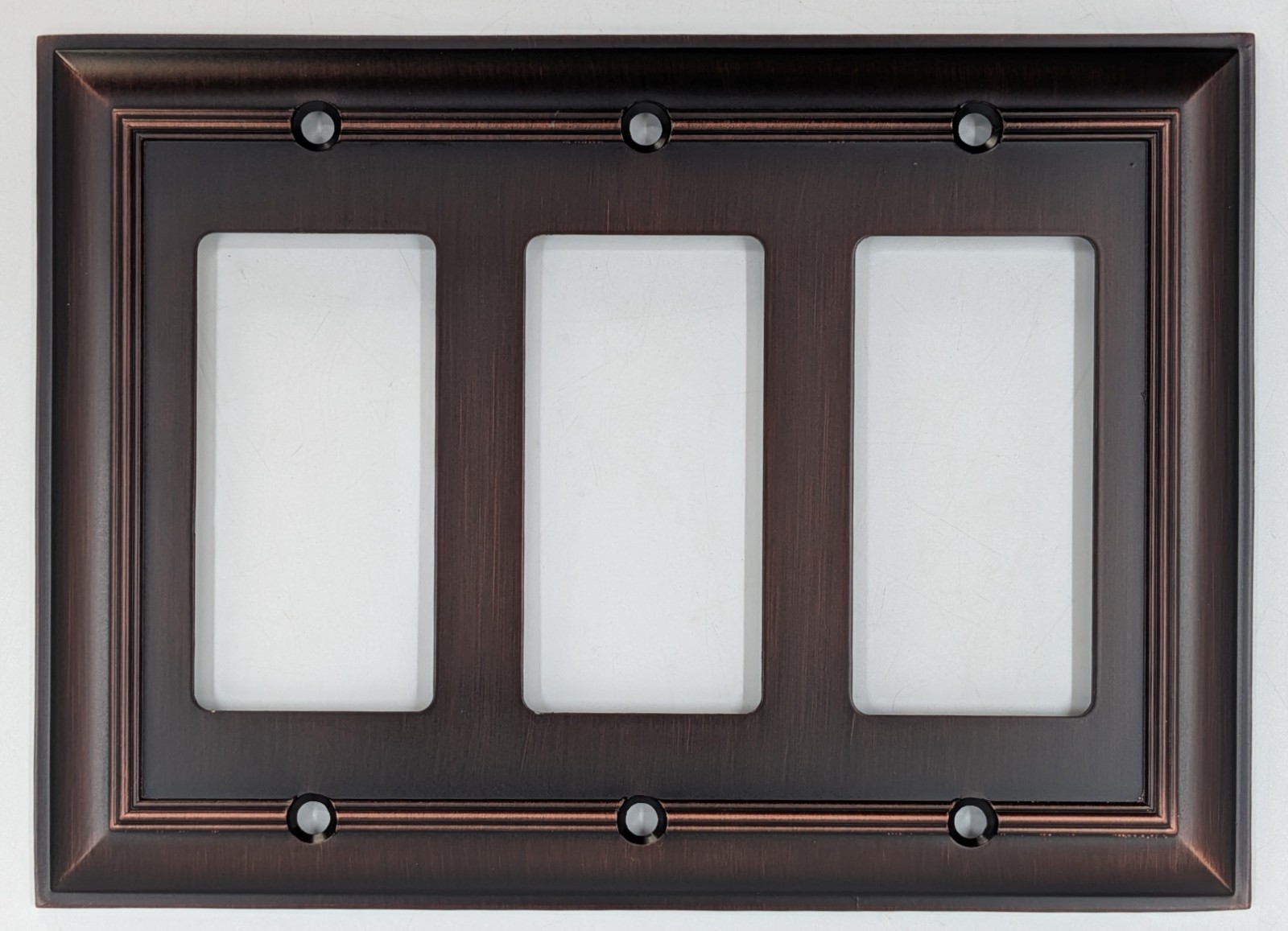 allen + roth “Cosgrove” Oil Rubbed Bronze Triple Decorator Wall Plate, 3 Gang