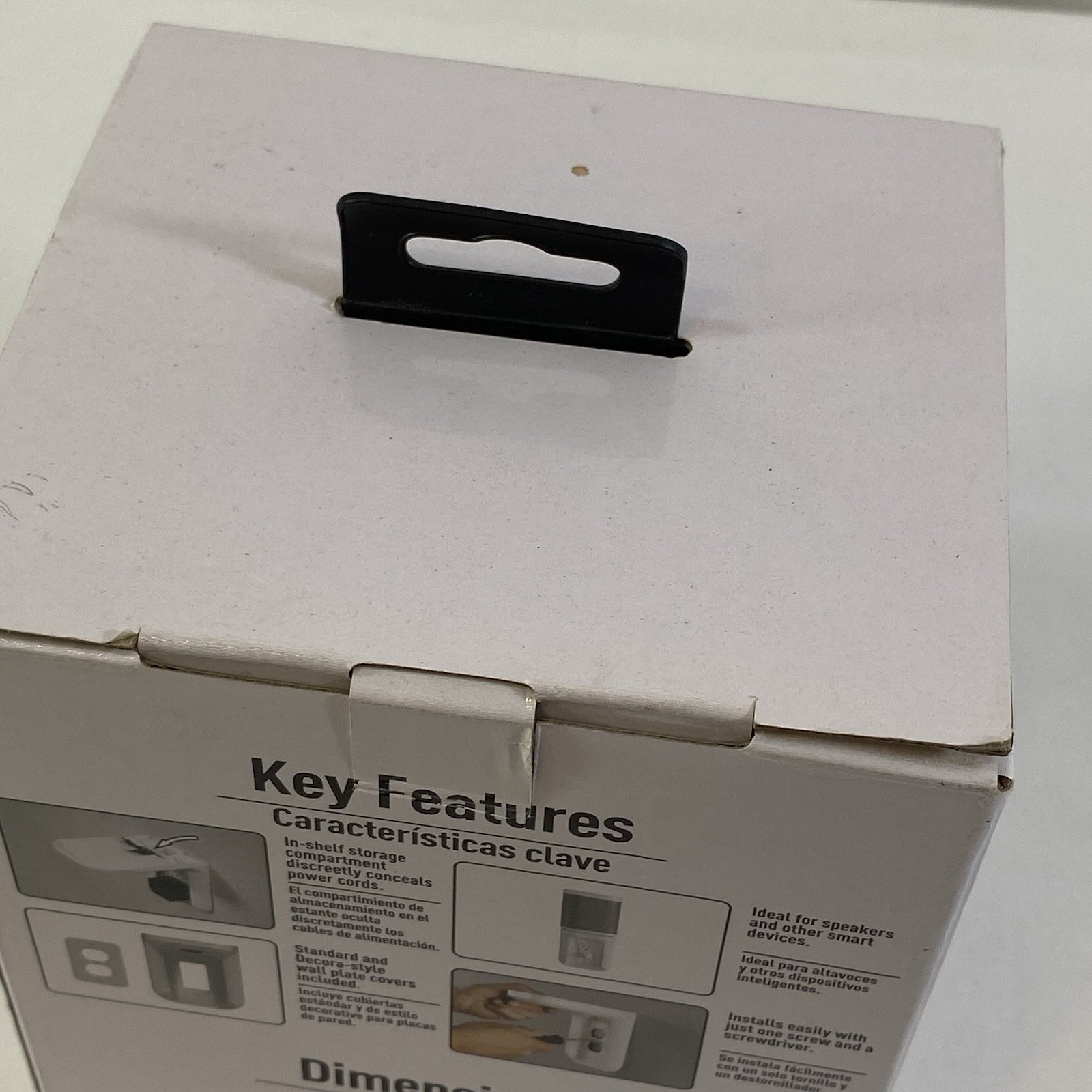 Outlet Shelf White SANUS Outlet Cover with a Shelf Above Holds 10lb – New in Box
