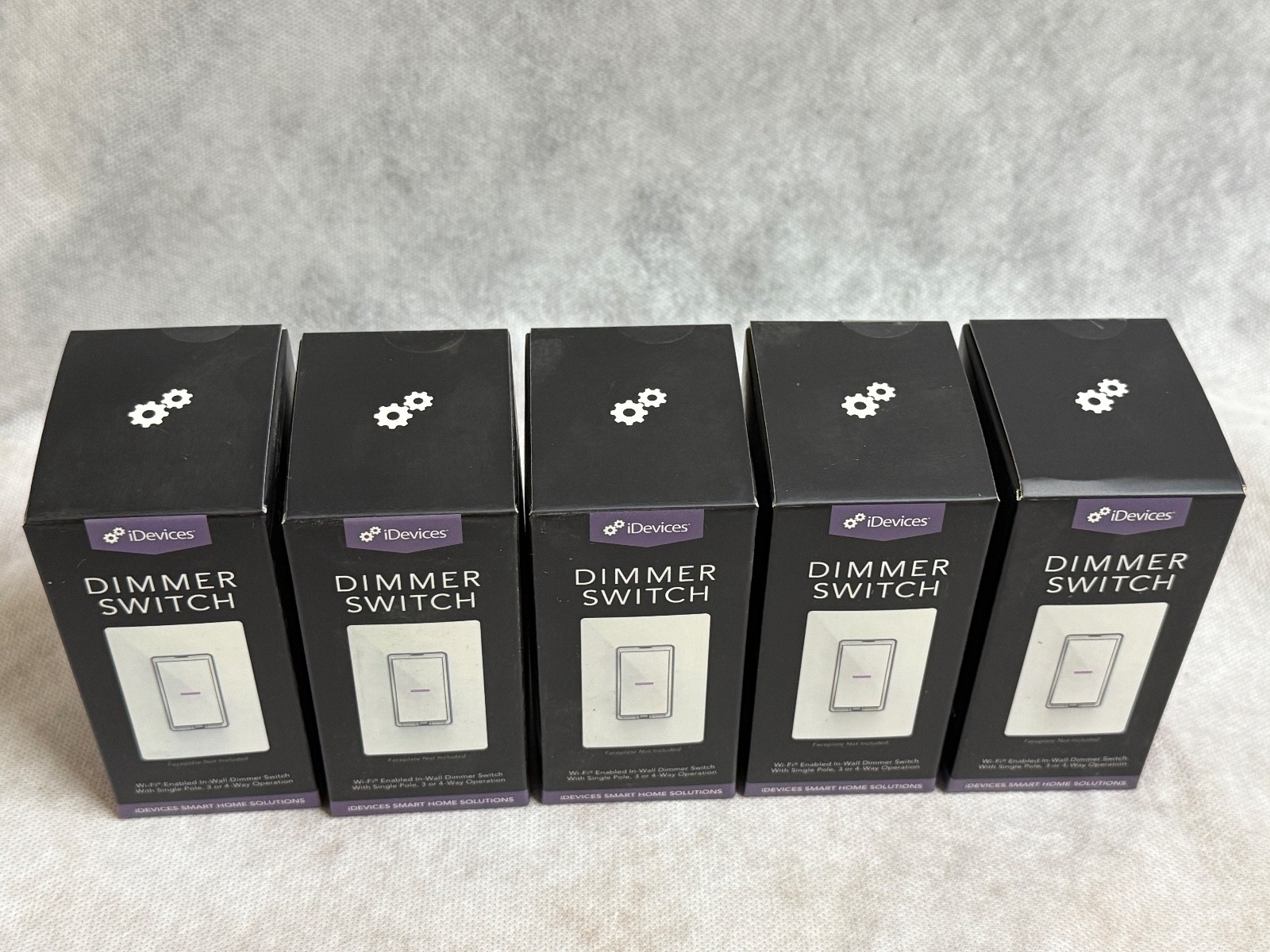 Lot of 5 New iDevices IDEV0009 120VAC Wi-Fi Enabled Smart Dimmer Switch White