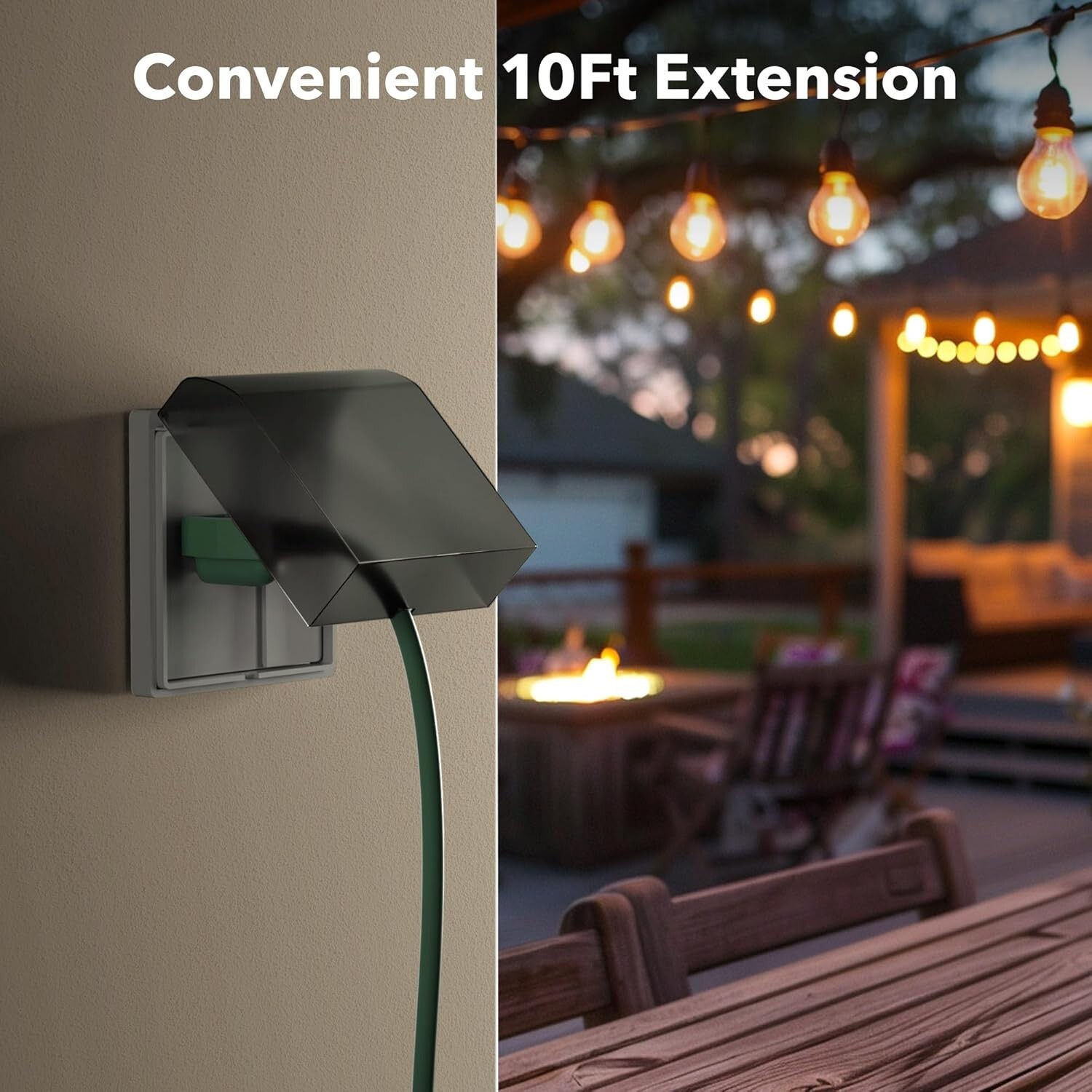 BN-LINK 10/15/25Ft Outdoor Extension Cord with 3 Outlets, 16/3 SJTW, ETL Listed