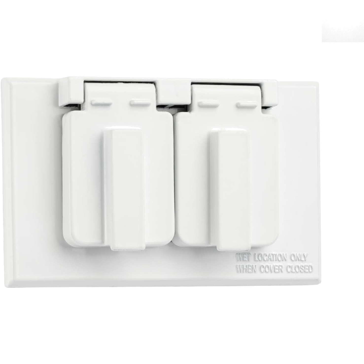 Single Gang Duplex Weatherproof Outlet Cover with Gasket & Installation Hardware