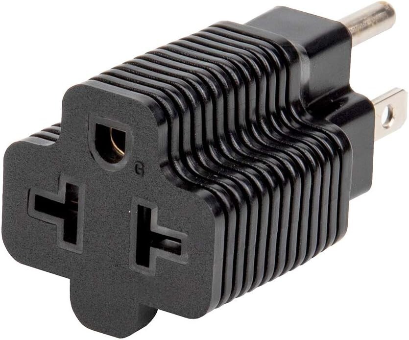4-In-1 15 Amp Household AC Plug to 20 Amp T Blade Female Adapter Nema 5-15P New