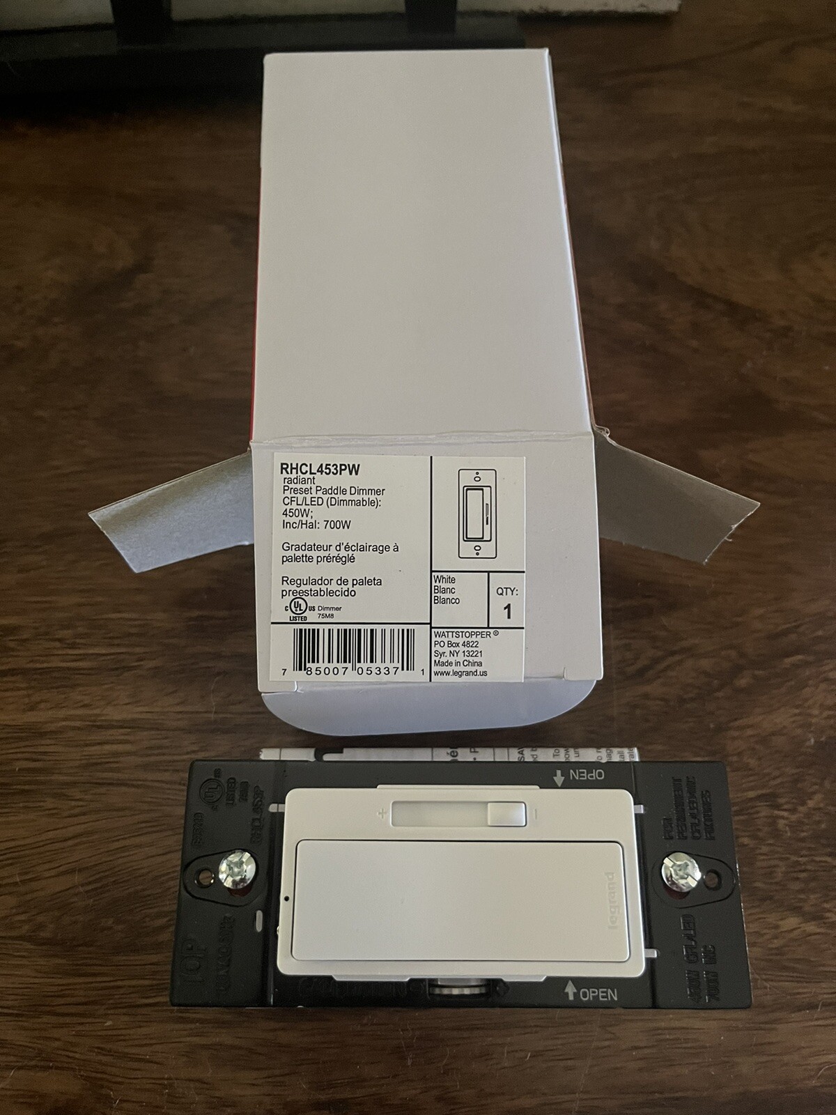 Legrand – RHCL453PW Radiant Preset Paddle Dimmer CFL/LED (Dimmable) 450 W