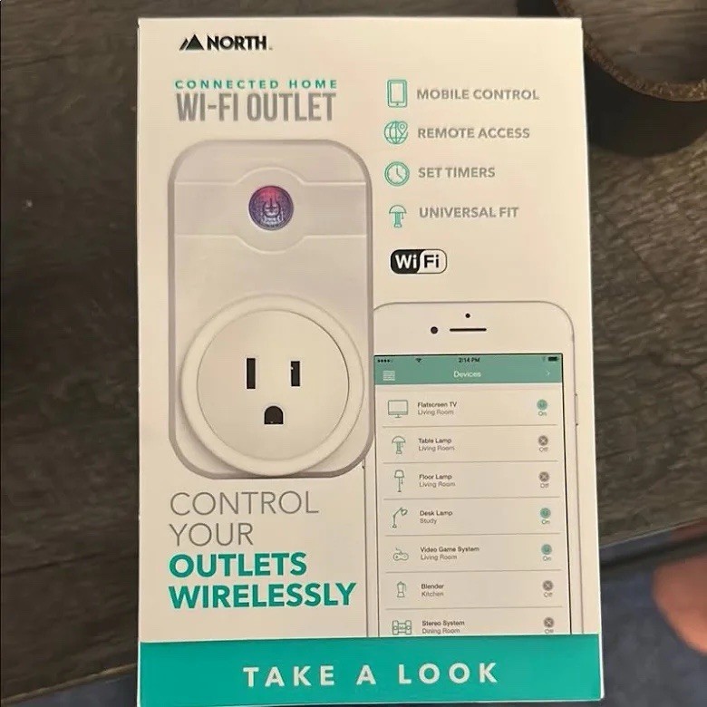 North Wi-Fi Outlet White Wireless Mobile Control Remote Access Duplex Plug A