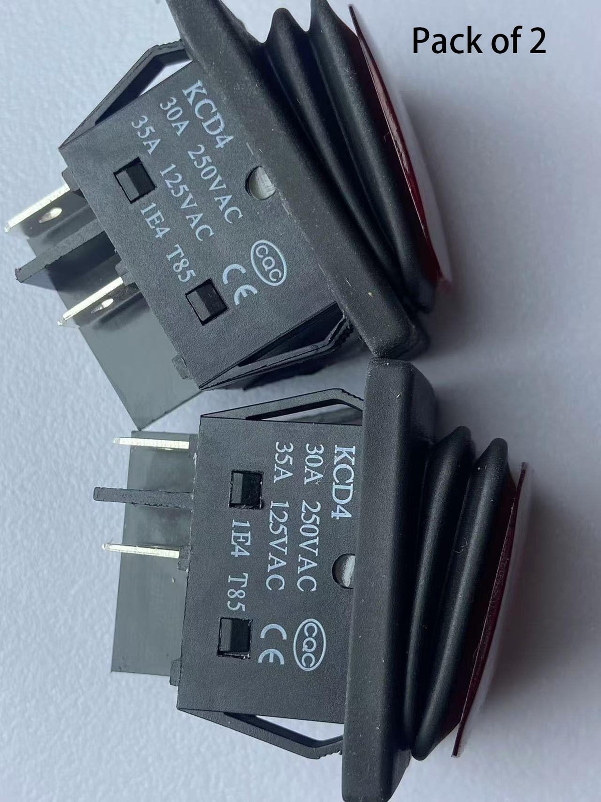 Ghsretore Pack of 2 30A Power Switch 125V/250V AC Boat Rocker Black