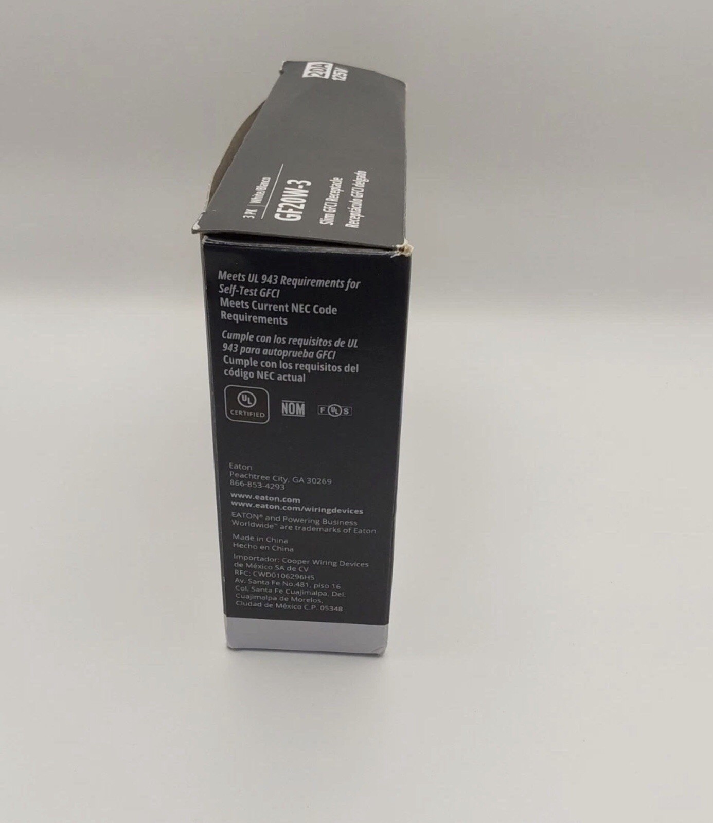 Eaton GF20W-3 PACK White Slim GFCI Outlet Receptacle 20A 125V New G1***