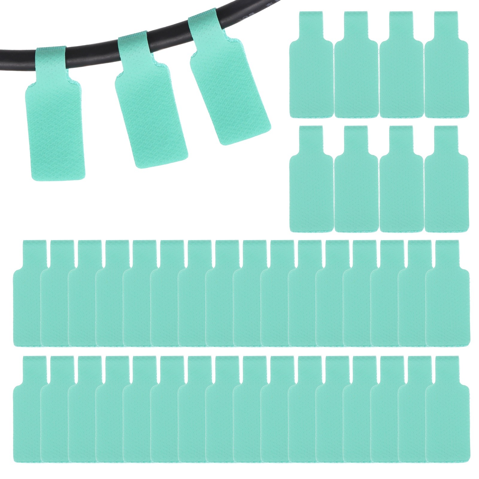 48Pcs 1.8″ Rectangle Cable Labels Tags Blue