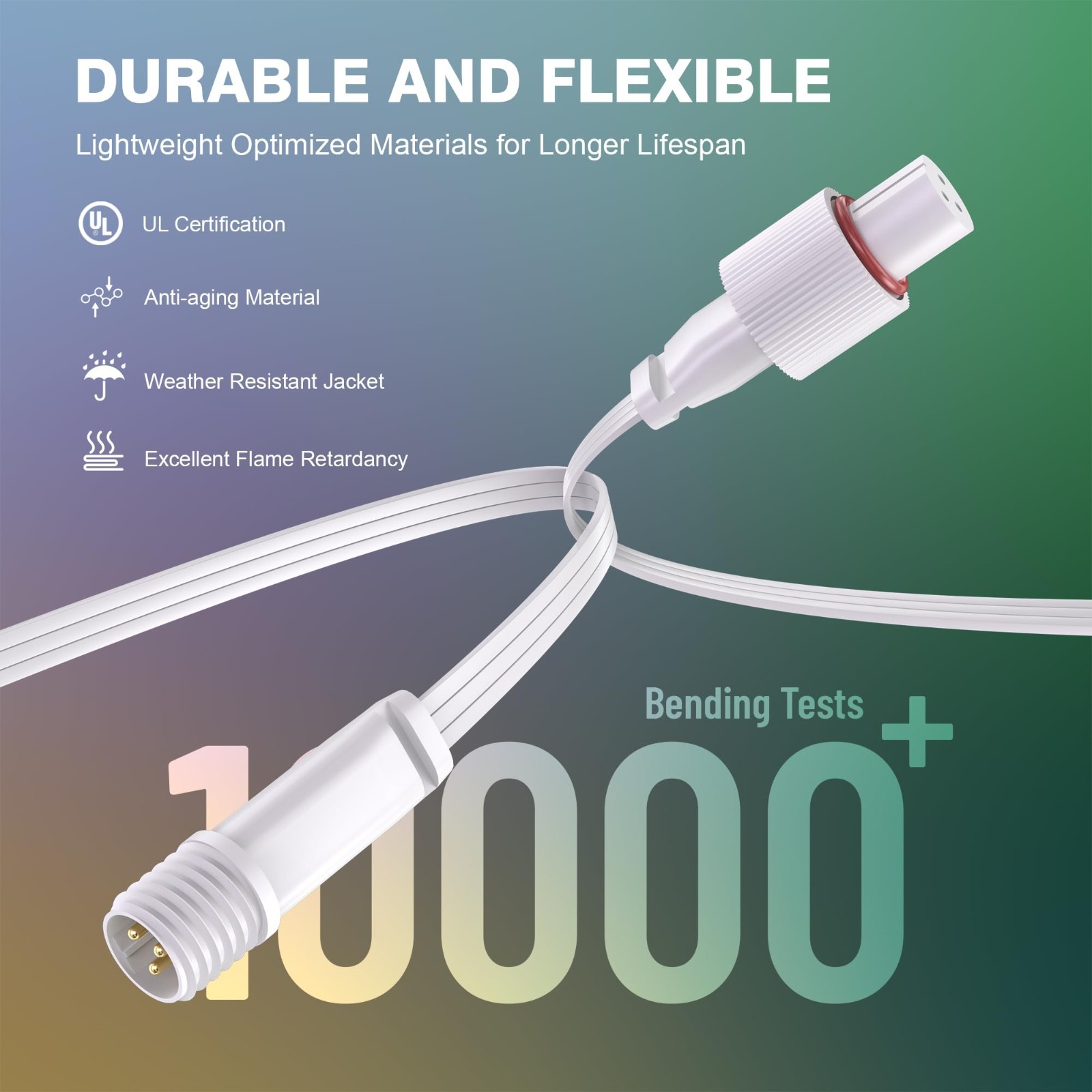 16FT Permanent Outdoor Lights Extension Cable for Govee IP68 Waterproof Extensio