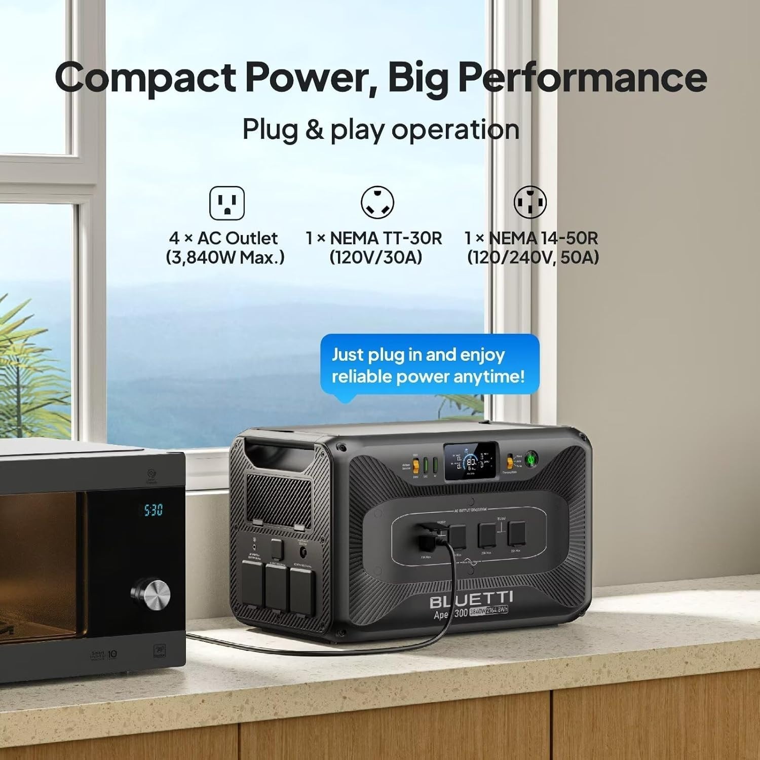 BLUETTI Apex 300+Hub D1 2764Wh LFP Portable Power Station Generator for RV