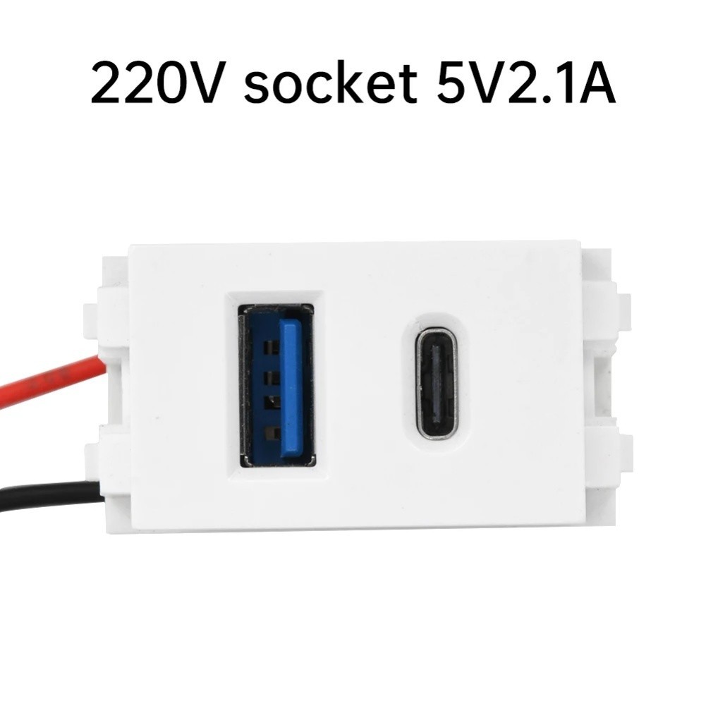220V AC to 5V DC USB Power Socket Panel 2.1A Output for Phones Tablets