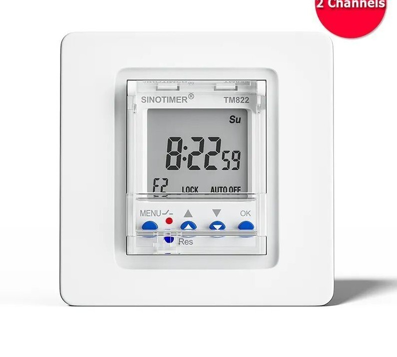 Timer Switch Two Group Relay Output Control 7 Days Weekly Programmable 2 Channel