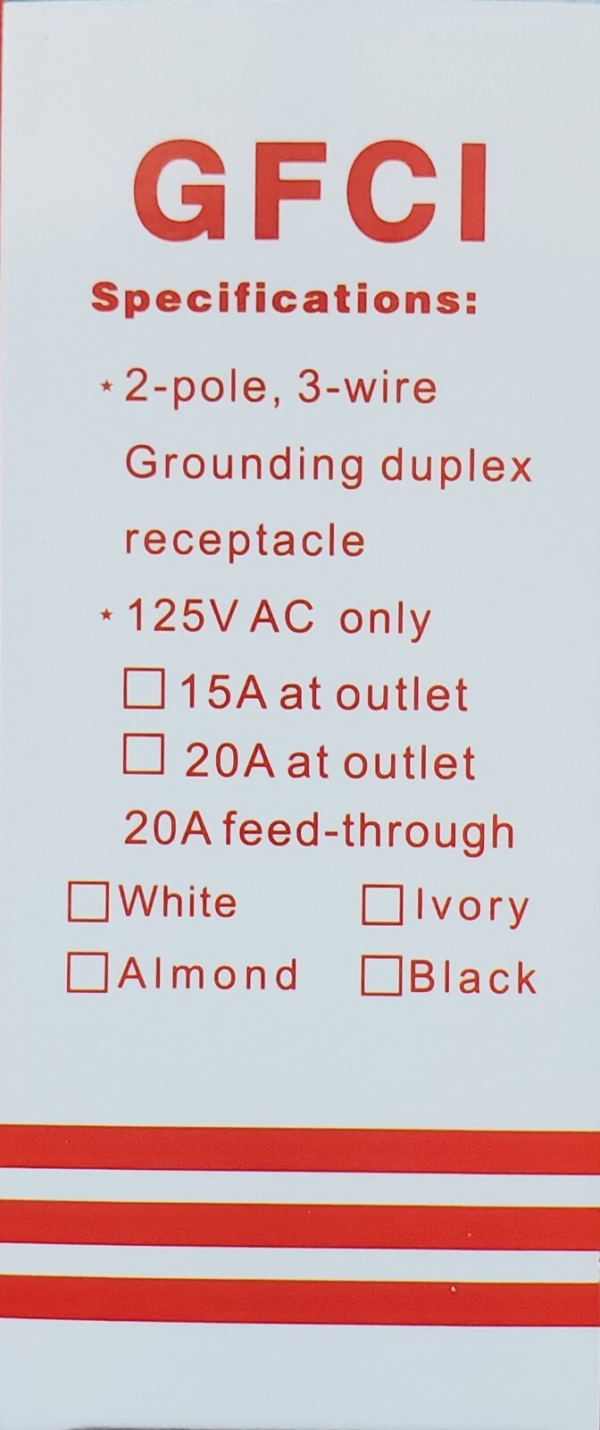 ❤️50PK 20AMP GFCI GFI Safety Outlet Receptacle w/ Wall Plate LED Indicator TR WR