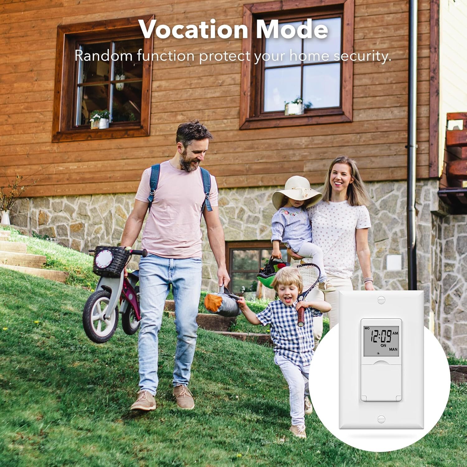 BN-LINK 7 Day Programmable In-Wall Timer Switch Digital For Fans, Lights, Motors