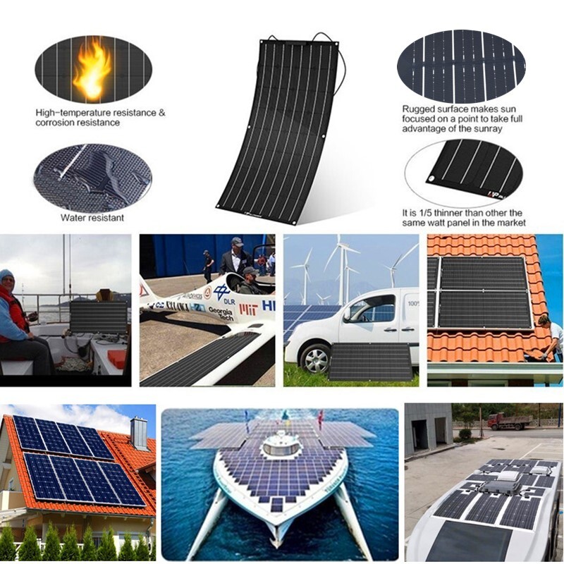 240W Watt Flexible Solar Panel Kit with Solar Charge Controller 12V Off Grid RV