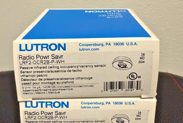 Lutron LRF2-OCR2B-P-WH Occupancy Sensor Radio Powr Savr NIB – Price Each