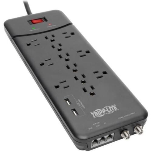 Eaton TLP74RB 7OUT SURGE PROTECTOR BLACK 4FT CORD 1080 J LED 5-15P 5-15R