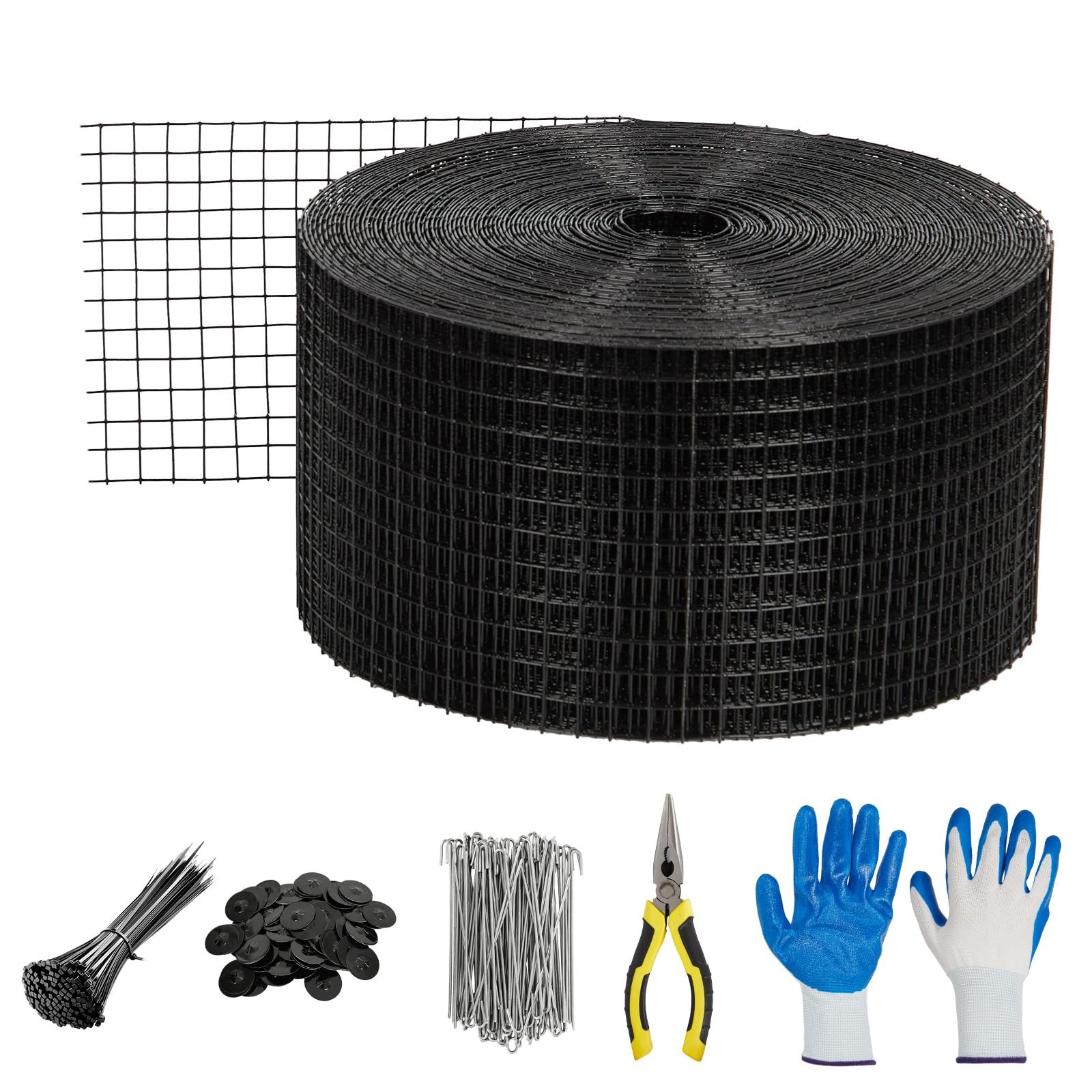 8in x 100ft Solar Panel Bird Guard ,Mesh Guard Critter Roll Kit 70pcs Tire Wires